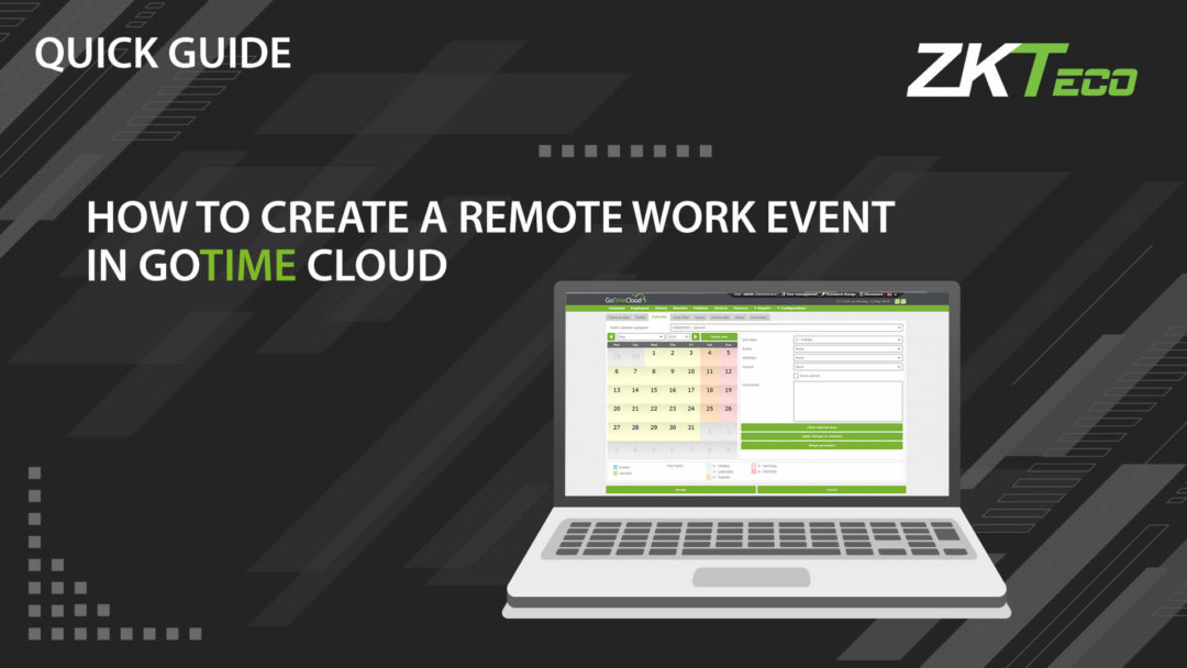 How to create a remote work attendance event in GoTime Cloud | Quick Guide